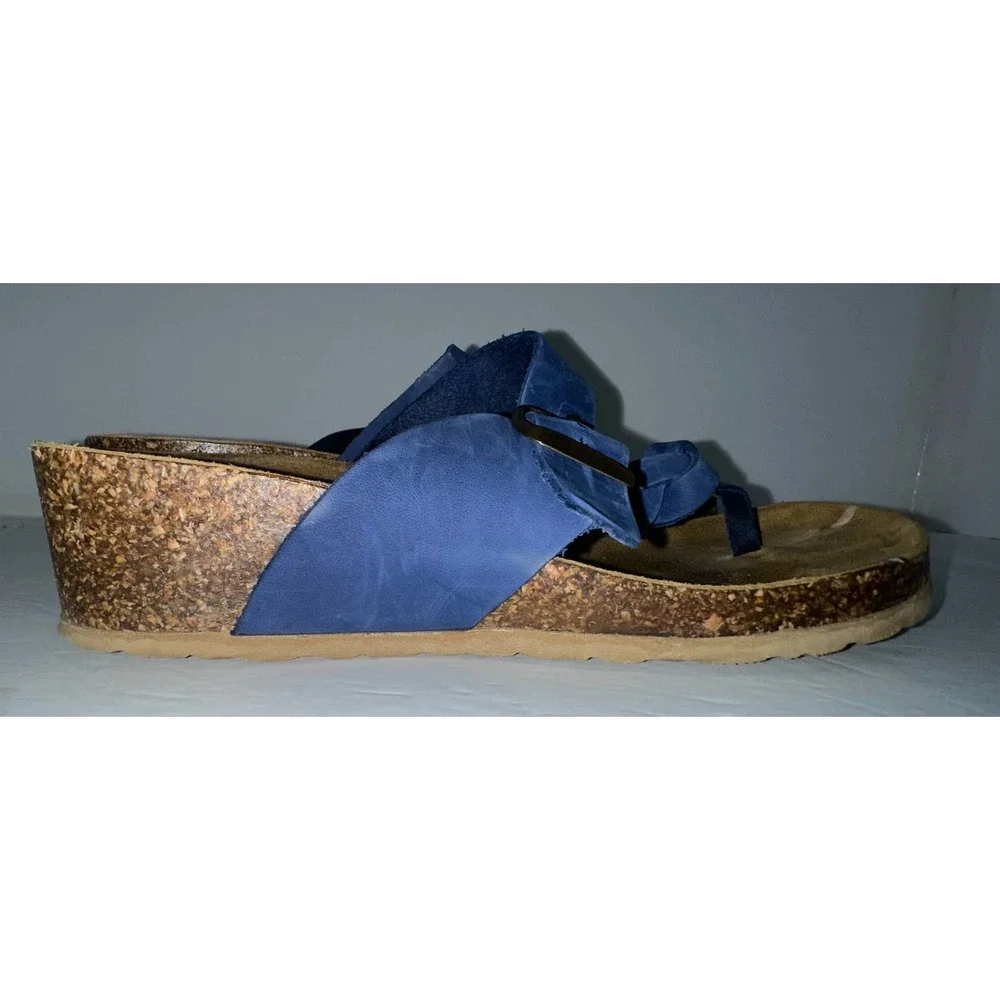 Mila Paoli Blue Braided Leather Sandals‎ size 8